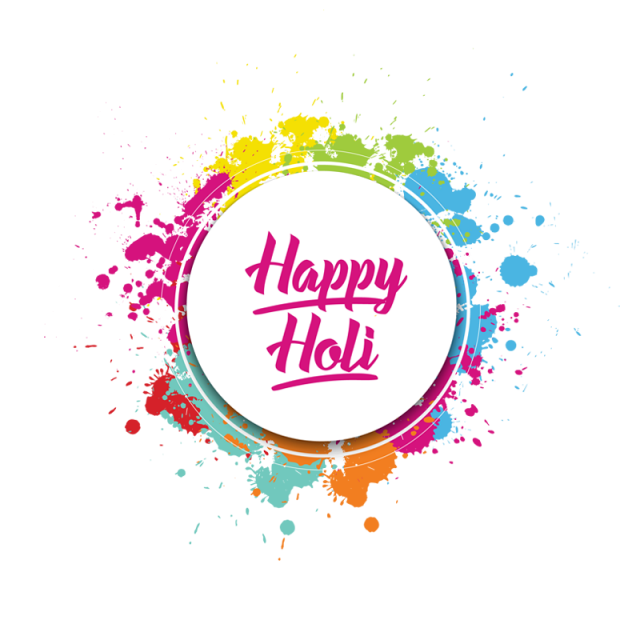 Happy Holi Colorful Splatter Color